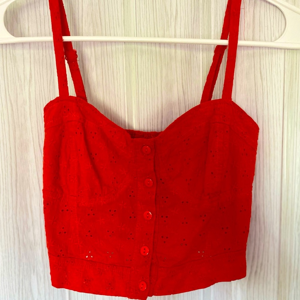 Red crop top